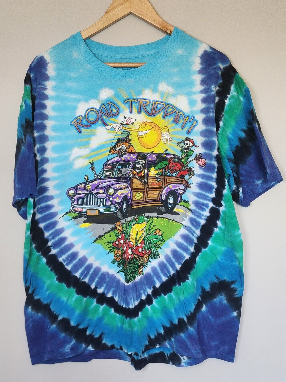 Liquid Blue Grateful Dead Road Trippin Tie Dye Band Tee XL